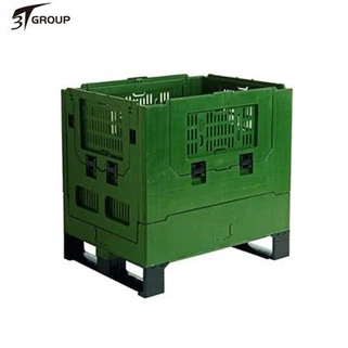 Contenedor a granel plegable con puertas abatibles