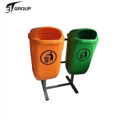 Nuevo tipo de cubo de basura de plástico Twins de 50 litros