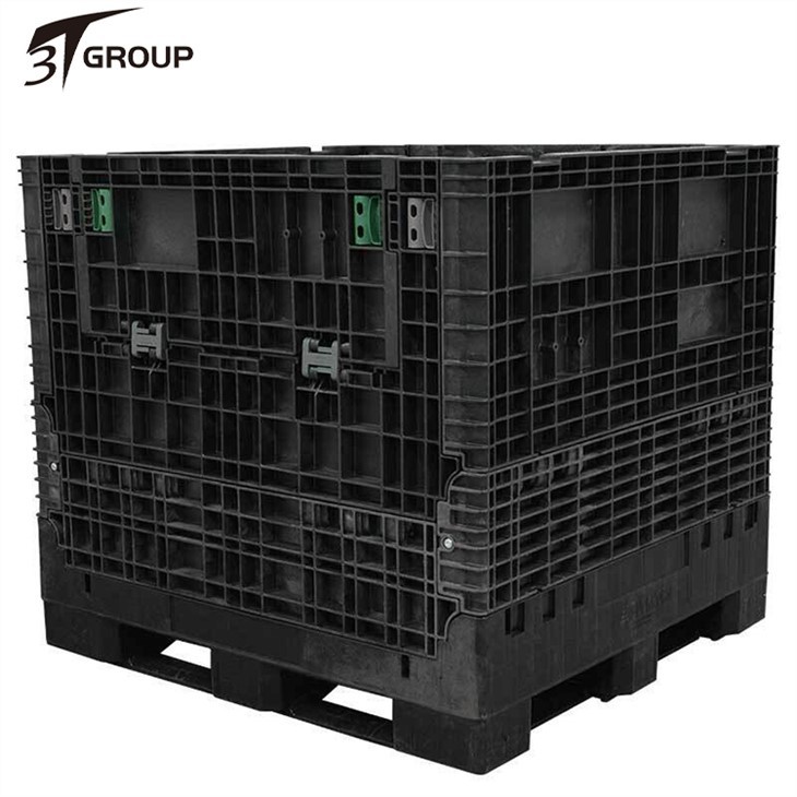 Contenedor a granel plegable de piso sólido de 45" x 48" x 44" (2 puertas)